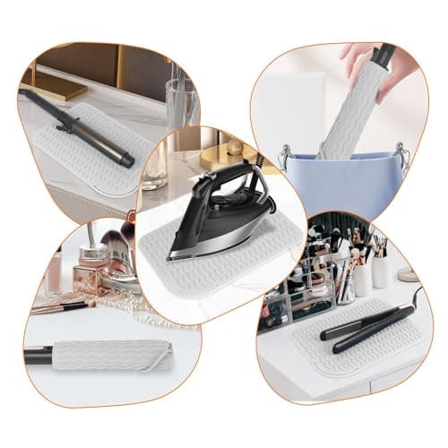 Heat Mat for Hair Straighteners 2 Pack Heat Resistant Mat for Curling Iron, Heat Proof Protection Mats for Travel Home Salon Flat Iron Hair Styling Tools (21.5x15.8 cm) — view 4