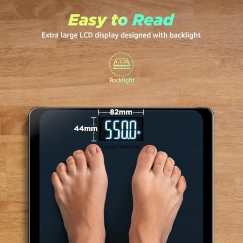 RunSTAR 550lb Bathroom Scale for Body Weight with Ultra-Wide Platform and Large LCD Display Accurate High Precision Digital Scale with Extra-High Capacity — view 3