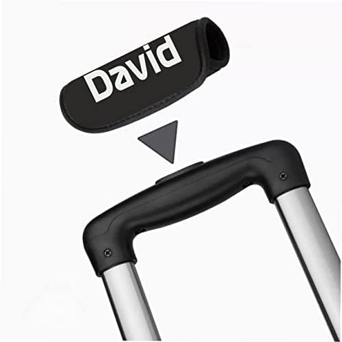 Nametape Express - Luggage Handle Wrap/Cover for Suitcase/bags Grip/Case Identifier perfect for travel Neoprene Wrap printed with name Luggage Tag (Black, Twin Pack) — view 4