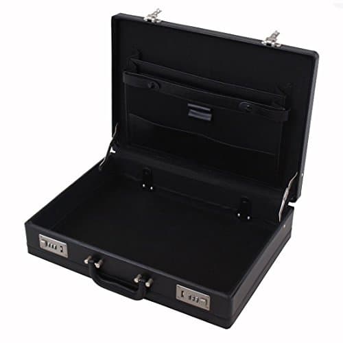 Freelogix Executive Faux Leather Briefcase Laptop Attache (Black) — view 2