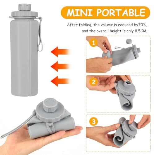 SiGuLiKeJi 600ml Silicone Collapsible Portable Sports Water Bottle — view 5