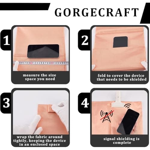GORGECRAFT 110 * 205cm EMF Protection Fabric Shielding Diamond-Checkered EMI, RF & RFID Shielding Copper Fabric Faraday Cage Protection Diy Enclosure Wireless Shield for Wifi Cell Rfid Protect — view 5