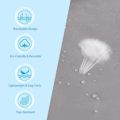 OSDUE 2 Pack Portable Raincoat, Rain Poncho Waterproof with Hoods and Sleeves, Reusable Rain Resistant Poncho for Camping, Emergency Situations, Travel (Gray) — view 5