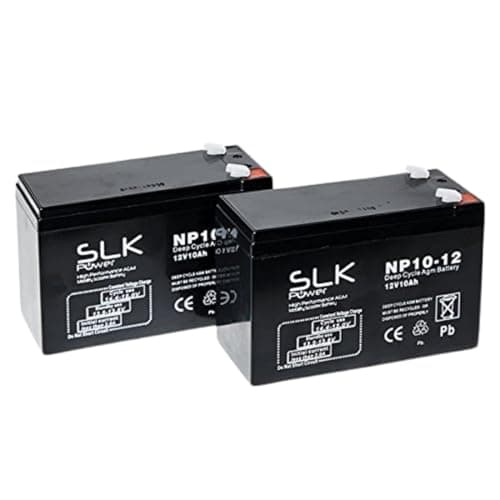 SLK Power Mobility Scooter AGM Battery Pair of 2 x 12v 10ah Reliable And long Lasting Replacement Batteries For Electric Scooters And Wheelchairs