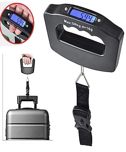 Gocob Luggage Scale Portable Digital Weight Scale for Travel Suitcase Weigher with Tare Function 110 Lb/ 50Kg Limit, Black — view 6