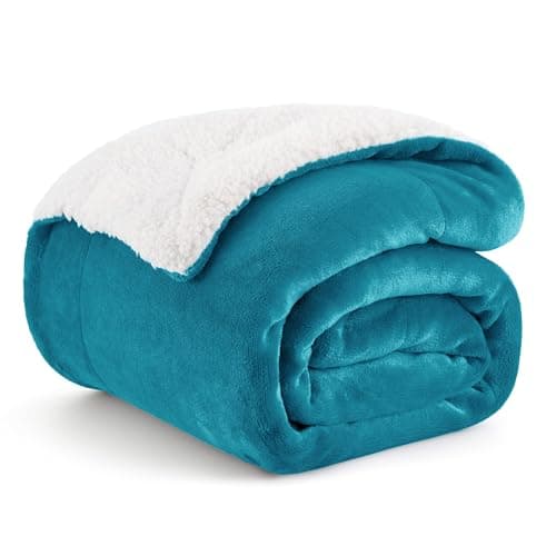 Bedsure Sherpa Fleece Throw Blanket - Thick, Turquoise, Twin, 150x200cm