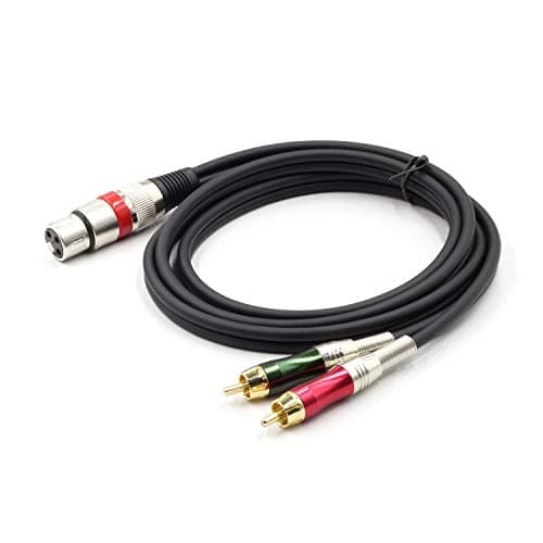 SiYear XLR Female to 2 x Phono RCA Plug Adapter Y Splitter Patch Cable, XLR Female 3 Pin to Dual RCA Male Plug Stereo Audio Cable Connector(1.5M) — view 5