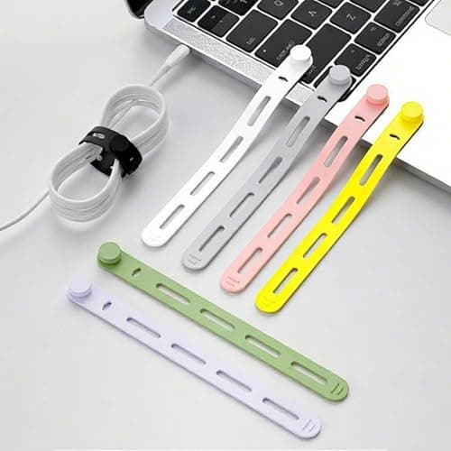 Silicone Cable Ties 20 Pack Fastening Bands for Cord Organization — view 2