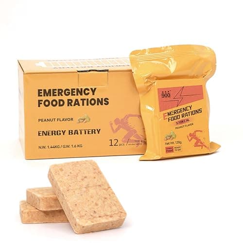 Emergency Survival Food, High Energy Biscuits, Peanut Flavor, 12 Packs