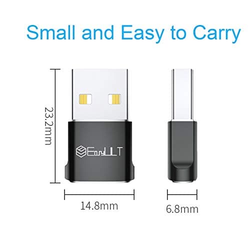 EasyULT USB C Female to USB Male Adapter 4 Pack, Type C Plug Power Converter, Type C to USB A Converter, for Phone 12 13 14 15 Pro Max, SE, Samsung S23 S22, and Other USB C Devices(Black) — view 6