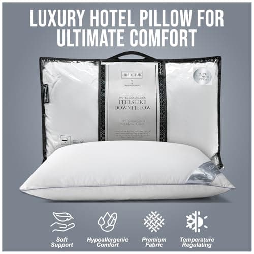 GC GAVENO CAVAILIA Hotel Collection Soft Pillow 5 Pack | Bounce-Back Neck Support Pillow With 100% Cotton Cover | Hypoallergenic Hotel Quality Pillows For Sleeping Back & Side Sleepers Pillow 74x48cm — view 3