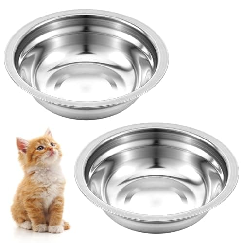 Matwsec 2PCS 13cm Stainless Steel Dog Bowls Small Dog Food Bowl