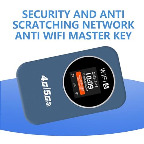 Portable 4G WiFi Router, Mobile Hotspot with LCD Display and 3000mAh Battery, Includes SIM Card Slot for Travel, Camping, Hotels and Outdoor Use, International Version (Blue) — view 6