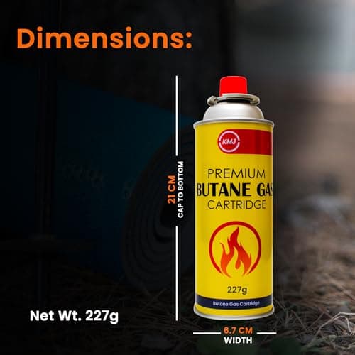 KMJ 8 Pack Butane Gas Canister– Premium Gas Canister for Camping Stove- Adjustable Camping Gas Canisters- Weed Burner Butane Gas - Camping Gas Canister for Cooking, BBQ etc (8 Pack) — view 5