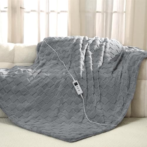 Heated Blanket, Electric heated throw 160x130CM Grey, Electric Blanket — view 2