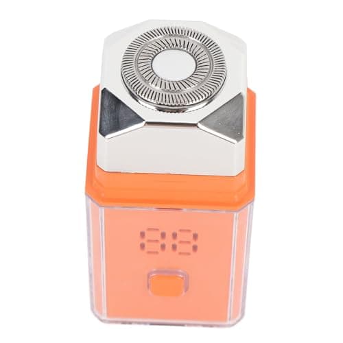 Yanmis Beard Trimmer for Men, IPX7 Grooming Kit, Noiseless Rechargeable Electric Beard Clipper with Nose Hair Head, Portable Travel Shaver for Mustache, Face & Ear Trimming (Orange) — view 3