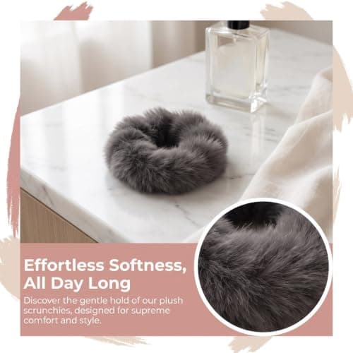 GATHINESS 16pcs Plush Pompom Hair Ties with Soft Plush Exterior and Secure Fit, Versatile Fuzzy Scrunchies and Teens, for Winter and Travel Hair Accessories — view 3