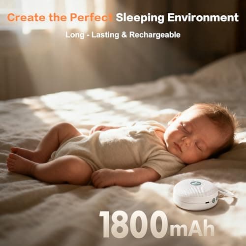 White Noise Machine for Baby Adult, Portable Sound Machine with 21 Natural Soothing Sound, Memory Function, Powerful Battery & 32 Levels of Volume, Sleep Aid Sound Machine for Sleeping Nursery Travel — view 3