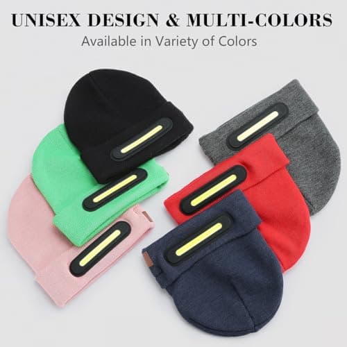 RANCOVY LED Beanie with Light, Unisex USB Rechargeable Headlamp Beanie Flashlight Beanie Hat for Men Women Black — view 6