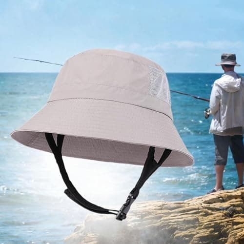 TWISAXC Wide Brim Fishing Hat Sunhat Lady Outdoor Travel Hiking Beach Days and Hiking Camping Traveling Backpacking Picnic Decor Camping Wide Brim Beach Cap, Light Gray, 55cm to 60cm — view 6