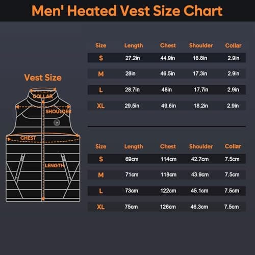 Heated Vest for Women and Men, Heating Vest with 17 Heating Zones & 3 Adjustable Temperature, Electric USB Rechargeable Winter Thermal Vest Warm for Outdoor Camping Riding Hiking(Battery Not Included) — view 5