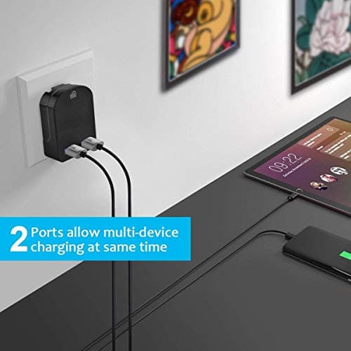 Foldable Charger 3A / 15W USB-A Ports Compact Travel Charger Compatible For iiPhone Samsung Tab HTC Windows Phone Tablet Nokia Motorola Sony Kindle One Plus etc (Black) — view 6