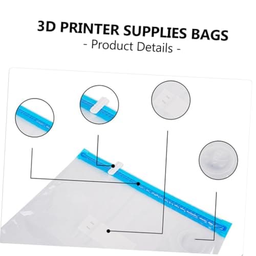 Lurrose Vacuum Compression Storage Bags Set with Air Pump and Sealing Clips Nylon Carbon Fiber Reusable Dustproof Space Saver Bags for 3d Printer Consumables Storage Includes and 5 — view 3