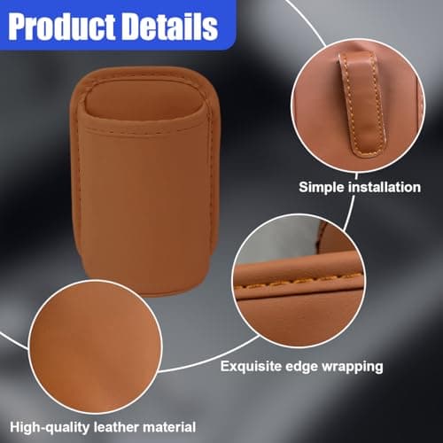 UHANBUT Leather Car Cup Holder, Hanging Back Seat Bottle Holder, Orange — view 3