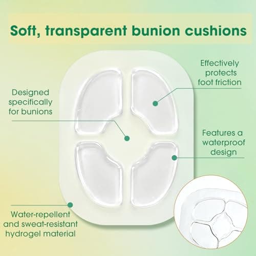 MQXUNMI Hydrogel Bunion Cushion Pads 20 Count Self‑Adhesive Water‑Resistant Pain Relief Protection Against Shoe Friction Pressure for Men Women — view 5