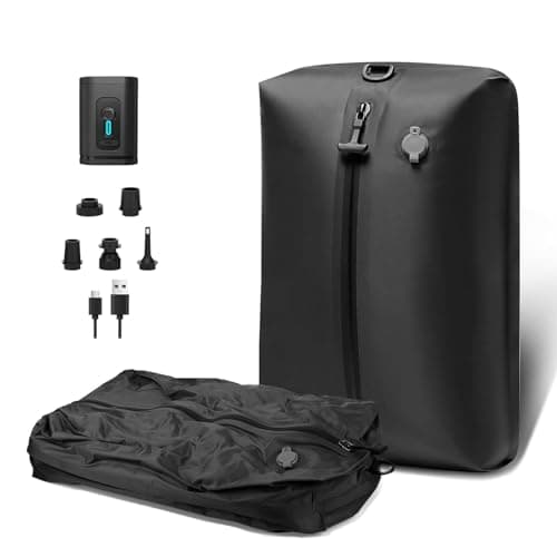 Wireless Vacuum Storage Bags for Travel with Pump – IP67 Waterproof TPU Space Saver Compression for Suitcases, Backpack & Camping, Electric Air Pump with 5 Nozzles