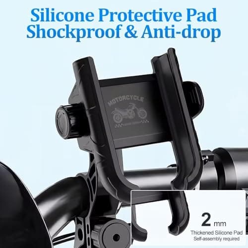 Bike Phone Holder, 360°Rotatable Phone Mount, Quick Release/Install, Secure Lock, Hook, 20-33mm Handlebar Fit, Shockproof Anti-Slip for Bicycle Motorbike E-Scooter, for All Phones — view 3