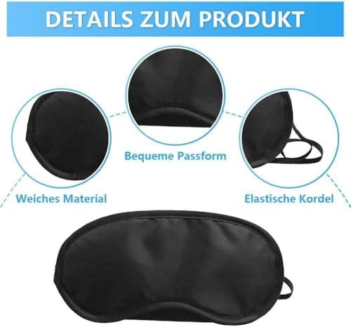 12 Pcs Sleep Eye Mask Shade Cover, Comfortable Lightweight, Eye Mask for Sleeping, Sleeping Blindfold for Men & Women, for Lunch Break/Travel/On The Plane/Hotel/Camping Usage (Black) — view 4