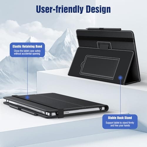 TiMOVO Universal Case for 10.1 Inch Android Tablet with Pen Loop, Black — view 4