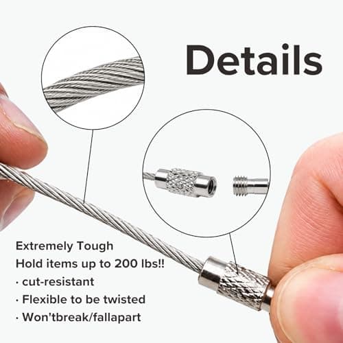 6 Pcs Anti Theft Zipper Clips Travel Set, Zipper Locks with Extendable Wire Keychain Cable for Backpacks, Crossbody Bags and Double/Single Zippers, Silver — view 3