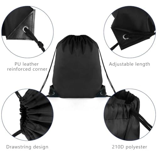 flintronic 10PCS Drawstring Bags, Drawstring Backpack Bags for Gym Sport Sack, Large PE Bag, String Backpacks for Beach, Travel, Swimming, Holiday-Multicolor — view 3