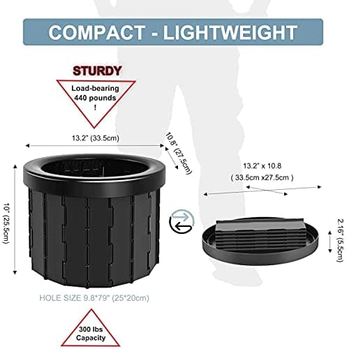 Samnuerly Portable Folding Toilet Commode Portable Potty Car Toilet Camping Toilet for Travel Bucket Toilet Seat for Camping Hiking Long Trip Gold — view 4