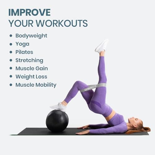 OMNIA Resistance Bands Set for Home Workouts – Durable Exercise Bands for Strength Training, Yoga, Pilates, Physio – 5 Resistance Levels – Unisex Fitness Bands (Grey) — view 3