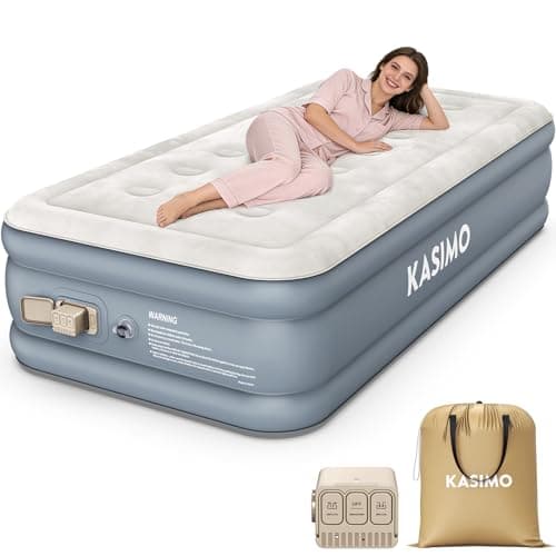 KASIMO Single Inflatable Mattress, Airbed with Built-In Battery Pump