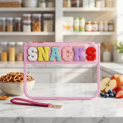 Emergency Snack Bag for Kids & Women, Dark Pink Canvas Zipper Pouch for Travel, School & Gym, Reusable Holiday Essentials Organizer for Cosmetics & Toiletries — view 6