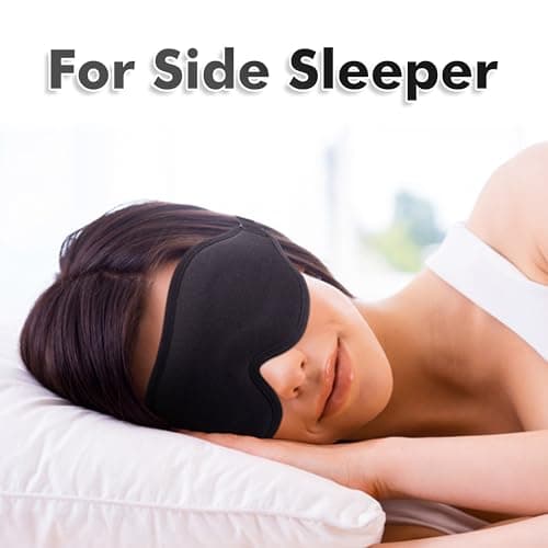 Sleep Mask for Men Women, Upgraded 3D Contoured Cup Eye mask Blindfold, Block Out Light, Eye mask with Adjustable Strap, Breathable & Soft for Sleeping, Yoga, Traveling (Black) — view 2