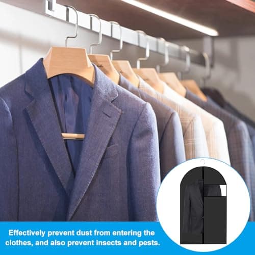 5 Pack Garment Bags, Suit Cover Bags for Men with Clear Window 24 x 40 in — view 4
