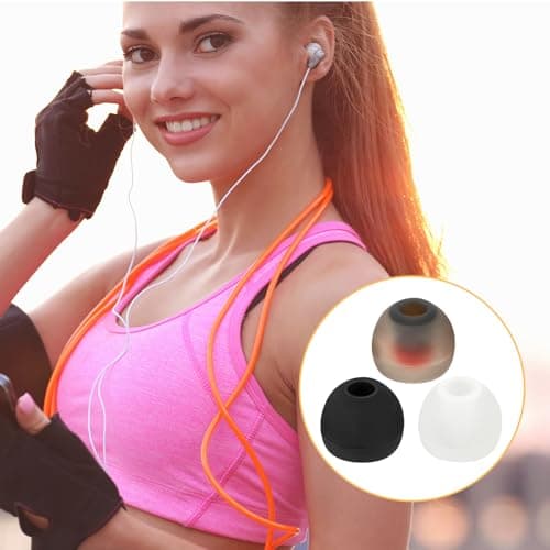 36Pcs Replacement Earbud Tips,Silicone Earbud Covers,Earbuds Rubber Tips Suitable for Earphone Inner Holes 4.5mm to 6mm,3 Colors,3 Sizes — view 6
