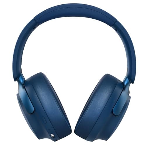 RORSOU B8 Bluetooth Headphones Over Ear, 6 EQ Music Modes and 50H Playtime Deep Bass Wireless Headphones with Mic, Lightweight Folding HiFi Stereo Headset for iPad/Travel/Tablet/PC/Home Blue — view 2