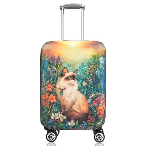 Chostky Luggage Cover for Suicase, Washable & Stretchable Suitcase Cover, Approved Travel Baggage Covers, Personalized Suitcase Protectors Accessories Baggage Covers (Style 4, S(19-21 Inch))