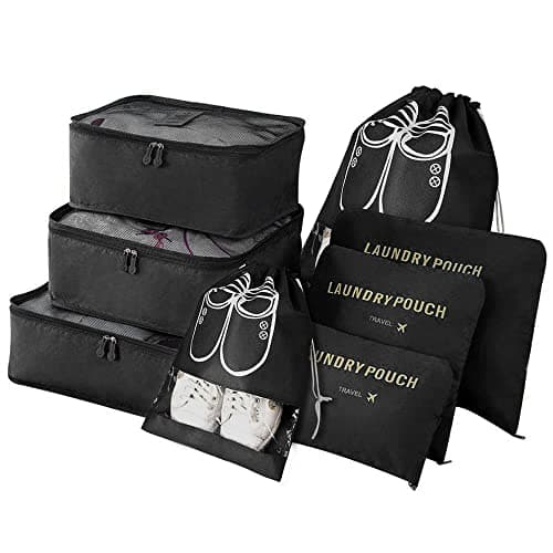 Vicloon Travel Packing Cubes - 8 PCS Multifunction Organizers for Suitcase, Luggage Essentials With Shoe Bag, Storage Accessories