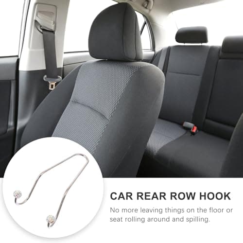VINTORKY 4pcs Car Headrest Hooks for Back Seat Hanging Groceries and Car Storage Stainless Steel with Diamond Design Space-Saving Storage and Large Bearing Capacity — view 3