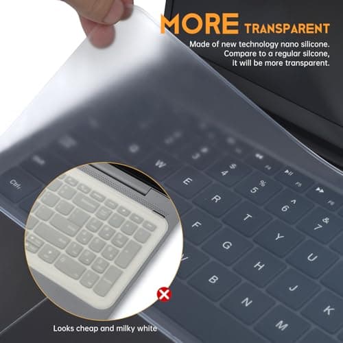 Universal Silicone Keyboard Cover for 13" 13.3" 14" Laptop Notebook, Anti Dust Waterproof Clear Keyboard Protector Skin(Size: 12.28" x 5.08") — view 3