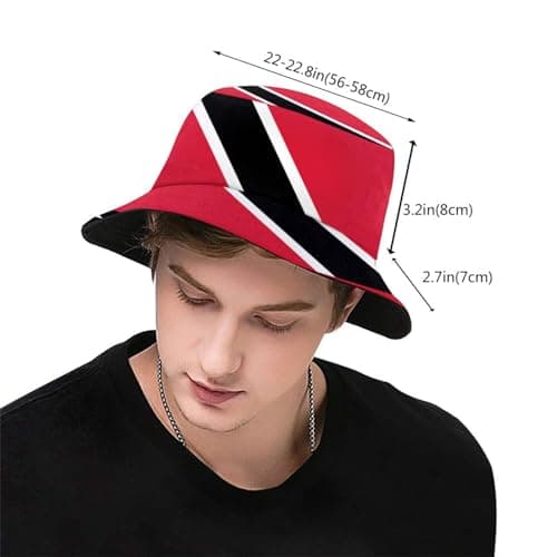 Stylish National Flags Bucket Hat Sun Protection Packable Fisherman Hat Summer Hat Unisex Outdoor Travel for Women Men, Trinidad and Tobago, One size — view 3
