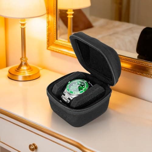 LASUK 1 Slot Watch Case, Portable Hard Storage Box, Black — view 2