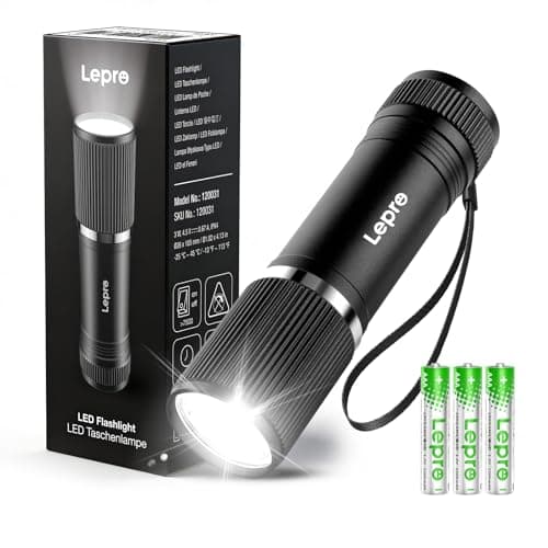 Lepro Small Torch Battery Powerd, Bright LED Flashlight with Aluminum Body